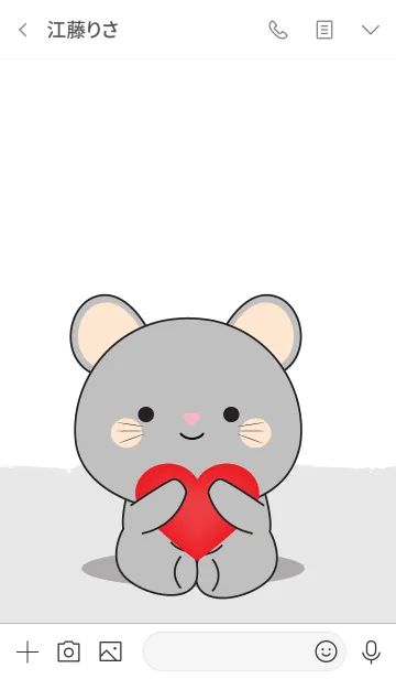 [LINE着せ替え] Simple Love Gray Mouse Theme Vr.2 (jp)の画像3