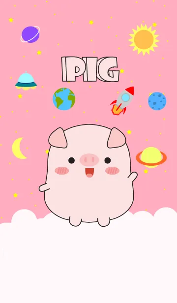 [LINE着せ替え] Cute Pig In Galaxy (jp)の画像1