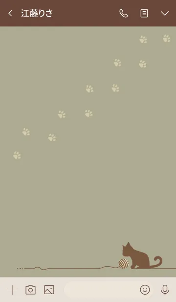 [LINE着せ替え] シンプル猫 6 毛糸玉の画像3