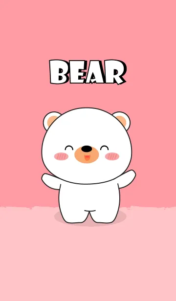 [LINE着せ替え] Simple Love white bearTheme V.1 (jp)の画像1