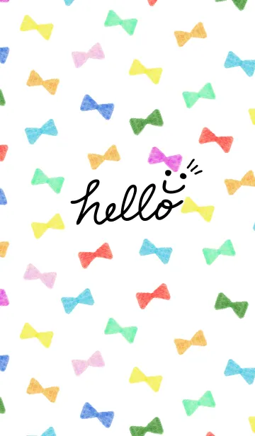 [LINE着せ替え] カラフルリボン-スマイル23-の画像1