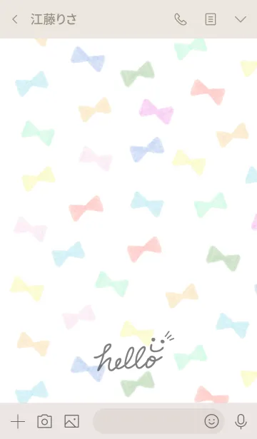 [LINE着せ替え] カラフルリボン-スマイル23-の画像3