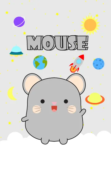 [LINE着せ替え] Cute Gray Mouse In Galaxy (jp)の画像1