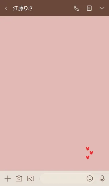 [LINE着せ替え] ピンクベージュと赤のハートの画像3