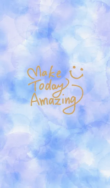 [LINE着せ替え] スマイル-水彩青色25-の画像1