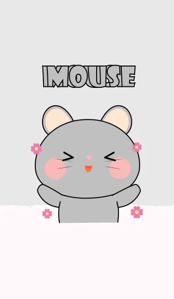 [LINE着せ替え] I Love Cute Gray Mouse (jp)の画像1
