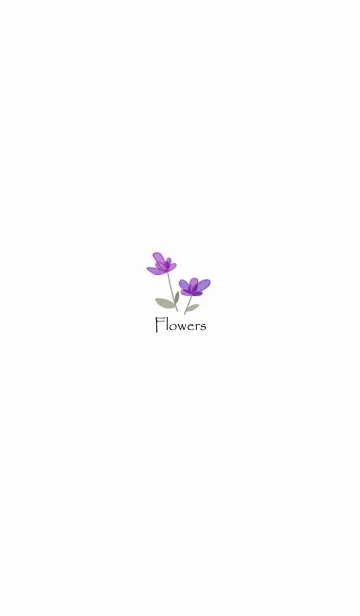 [LINE着せ替え] ワンポイント、パープル花の画像1