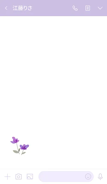[LINE着せ替え] ワンポイント、パープル花の画像3