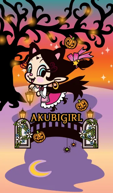 [LINE着せ替え] アクビガール★Black Cat ハロウィン2019の画像1