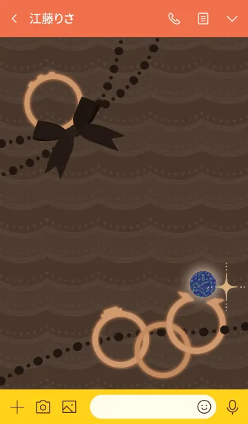 [LINE着せ替え] 誕生石リング(10月) + オレンジの画像3