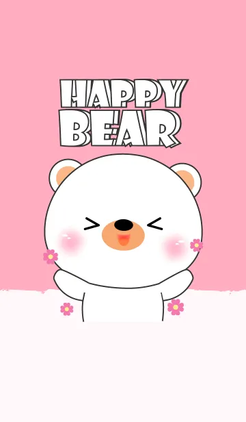 [LINE着せ替え] Love Happy White Bear theme (jp)の画像1
