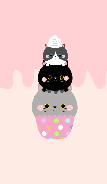 [LINE着せ替え] Cute Cup Cake Cat Theme (jp)の画像1