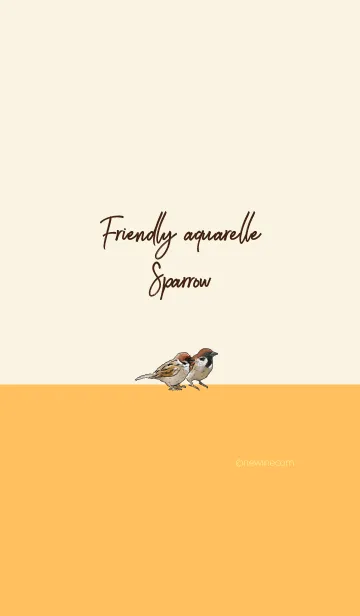 [LINE着せ替え] やさしい水彩 すずめの画像1