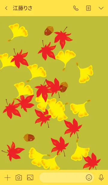 [LINE着せ替え] 秋の紅葉と銀杏の画像3