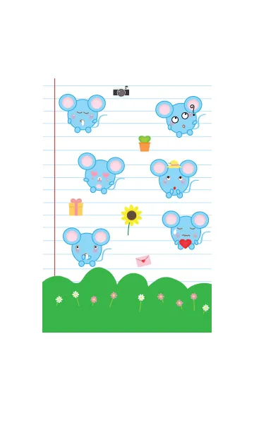 [LINE着せ替え] Simple cute mouse theme (JP)の画像1