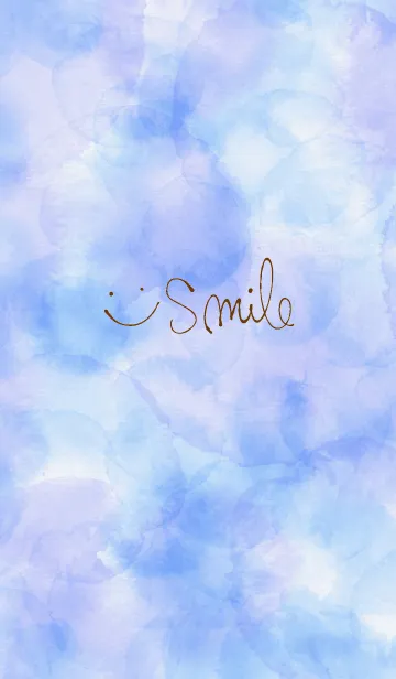 [LINE着せ替え] スマイル-水彩青色30-の画像1