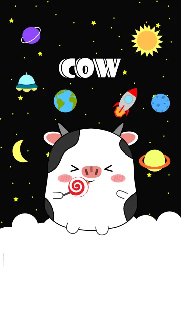 [LINE着せ替え] Cute Cow In Galaxy (jp)の画像1