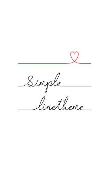 [LINE着せ替え] Simple Line #red x Whiteの画像1