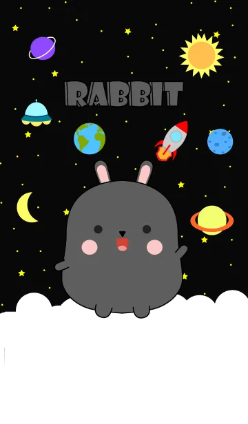 [LINE着せ替え] Cute Black Rabbit In Galaxy (jp)の画像1