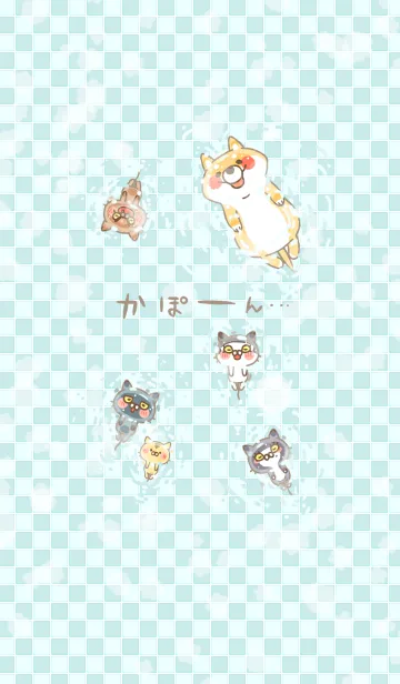 [LINE着せ替え] おしゃべりネコちゃんず ～みんなで銭湯～の画像1