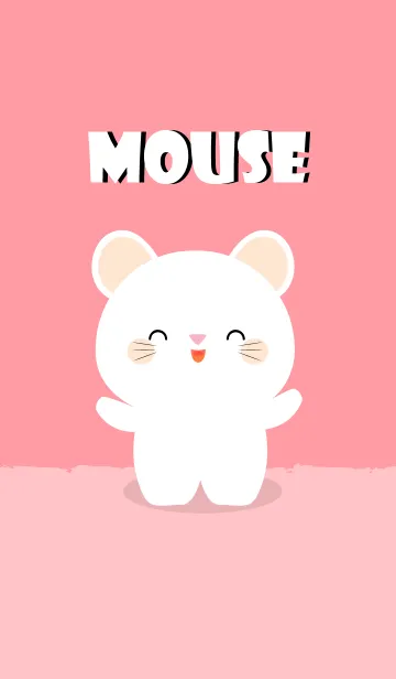 [LINE着せ替え] Simple Love white mouse Theme V.1 (jp)の画像1