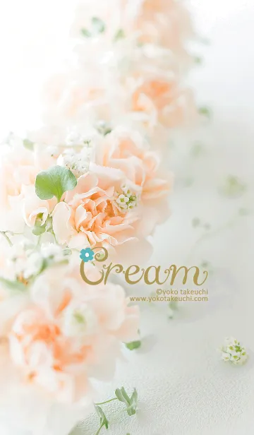 [LINE着せ替え] Cream ～クリーム色の花のアレンジ～の画像1