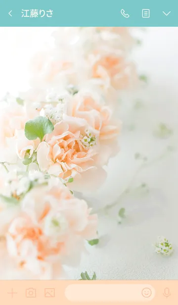 [LINE着せ替え] Cream ～クリーム色の花のアレンジ～の画像3