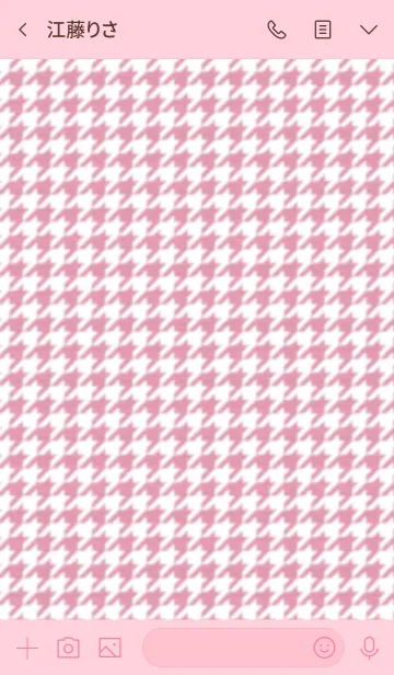 [LINE着せ替え] オトナチェック柄：ピンク2千鳥格子の画像3
