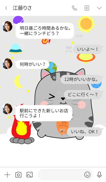 [LINE着せ替え] Cute Gray Cat In Galaxy (jp)の画像4