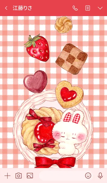 [LINE着せ替え] Bunny and Berry Cookiesの画像3