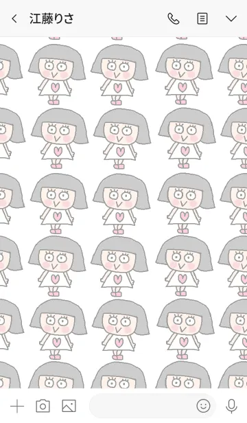 [LINE着せ替え] Cute bob cut girl theme2の画像3