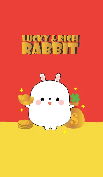 [LINE着せ替え] Lucky ＆ Rich white rabbit Theme (jp)の画像1