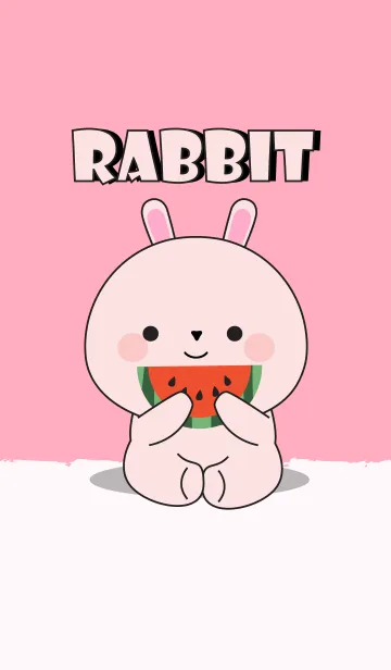[LINE着せ替え] Simple Love Pink Rabbit Theme Vr.2 (jp)の画像1