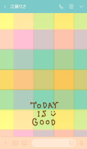 [LINE着せ替え] スマイル-カラフルチェック-の画像3