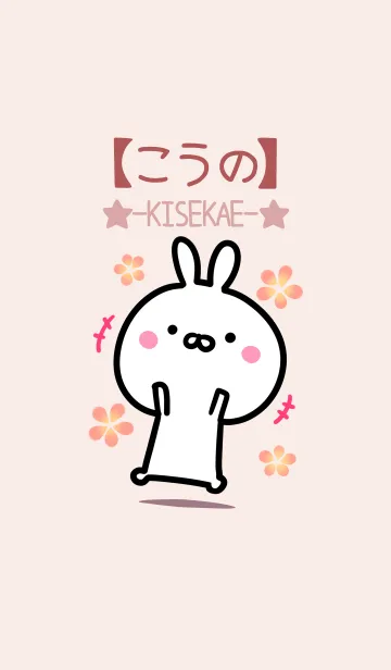 [LINE着せ替え] 【こうの】ゆるかわウサギ・ベージュの画像1