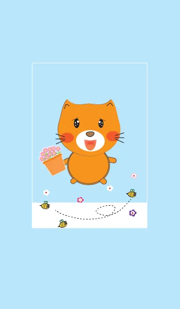 [LINE着せ替え] Simple cute cat theme v.5 (JP)の画像1