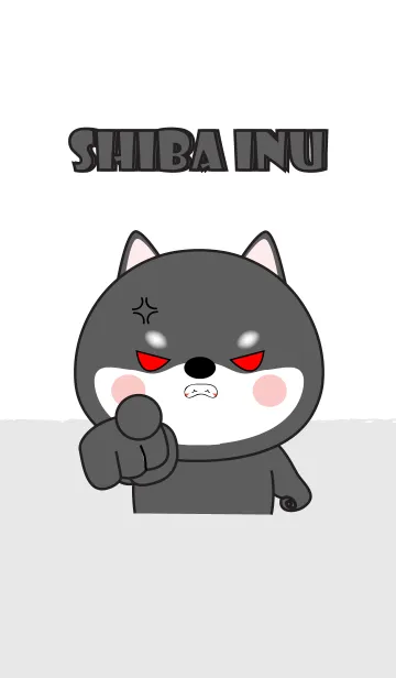 [LINE着せ替え] Big Head Black Shiba Inu Theme V.2 (jp)の画像1