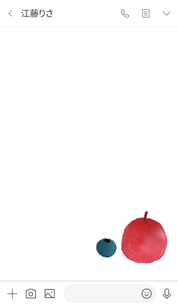[LINE着せ替え] ブルーベリーと姫りんご #水彩タッチの画像3