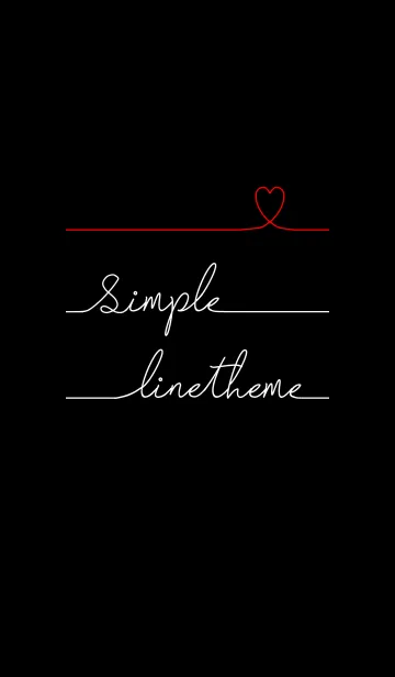 [LINE着せ替え] Simple Line #red x blackの画像1