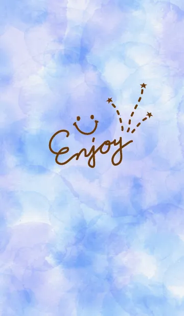 [LINE着せ替え] スマイル-水彩青色21-の画像1