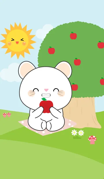 [LINE着せ替え] White Mouse in Forest Theme (jp)の画像1