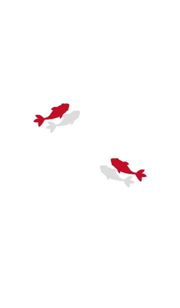[LINE着せ替え] シンプル-赤金魚の画像1