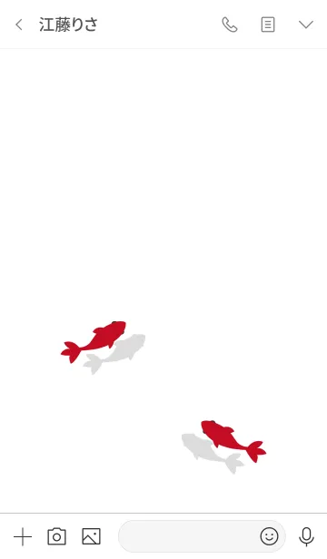 [LINE着せ替え] シンプル-赤金魚の画像3