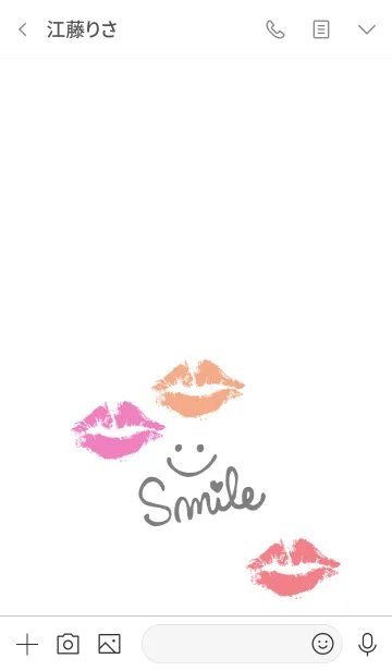 [LINE着せ替え] キスマーク-白スマイル27-の画像3