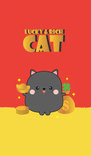 [LINE着せ替え] Lucky ＆ Rich black cat Theme (jp)の画像1