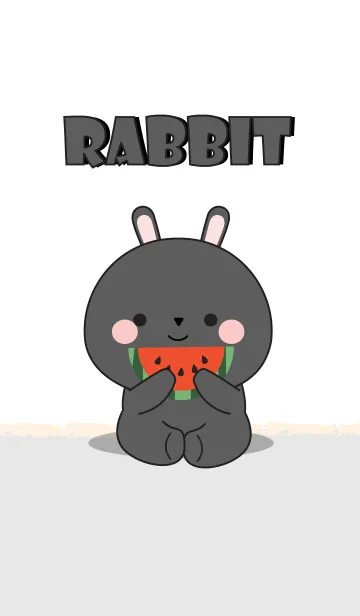 [LINE着せ替え] Simple Love black rabbit Theme Vr.2 (jp)の画像1