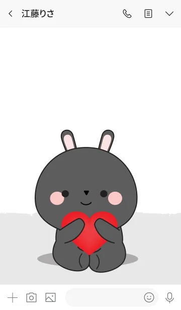 [LINE着せ替え] Simple Love black rabbit Theme Vr.2 (jp)の画像3
