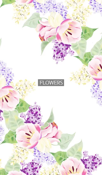 [LINE着せ替え] water color flowers_1100の画像1