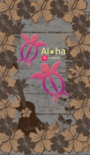 [LINE着せ替え] 幸運のホヌ*ハワイ＊ALOHA+79#イラストの画像1