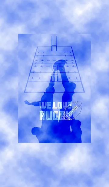 [LINE着せ替え] We love RUGBY_Blueの画像1